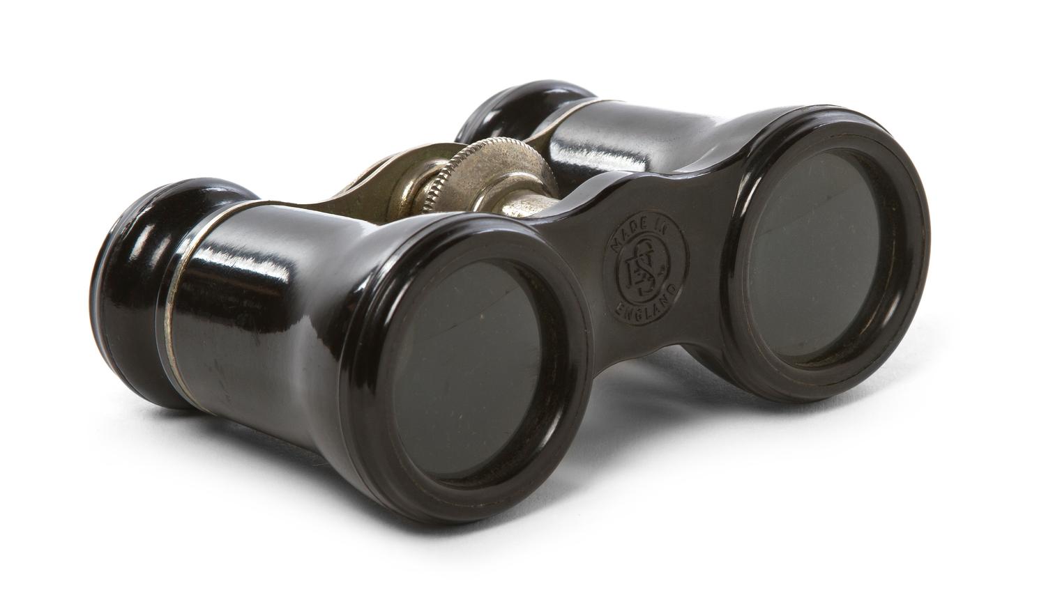 A Pair of English Opera Glasses, Width 4 1/8 inches.
