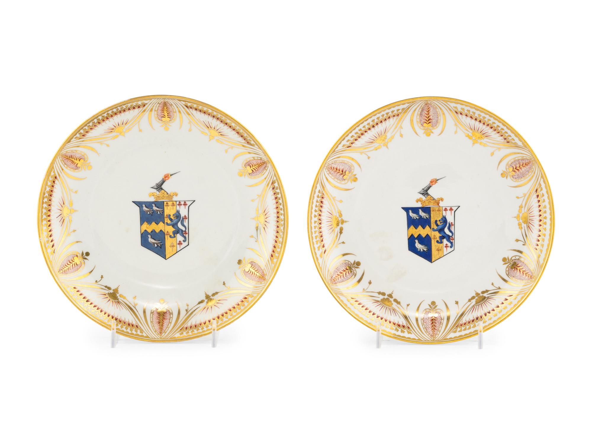 A Near Pair of Barr, Flight and Barr Porcelain Armorial Plates