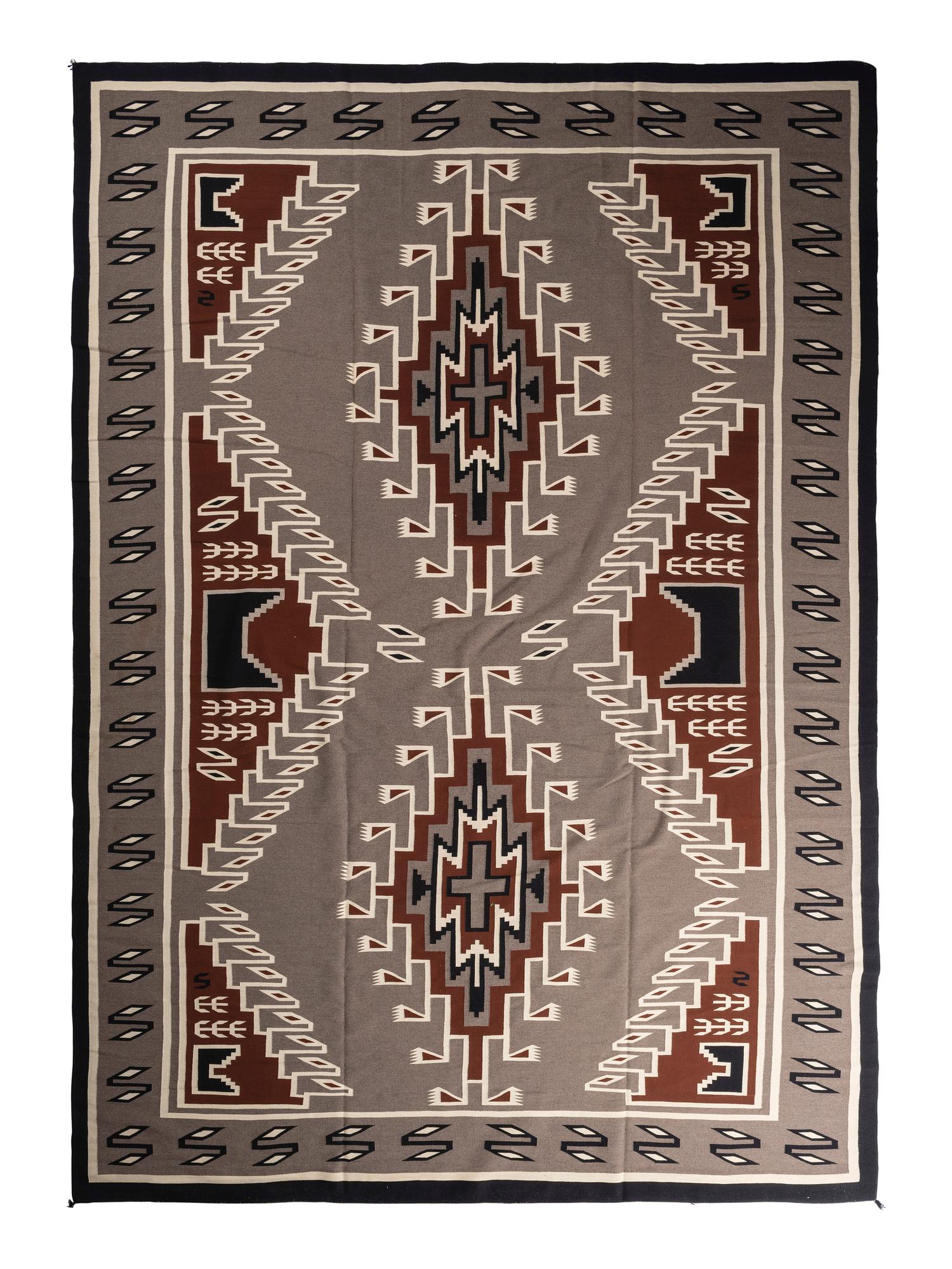 Navajo Two Grey Hills Pattern Weaving / Rug