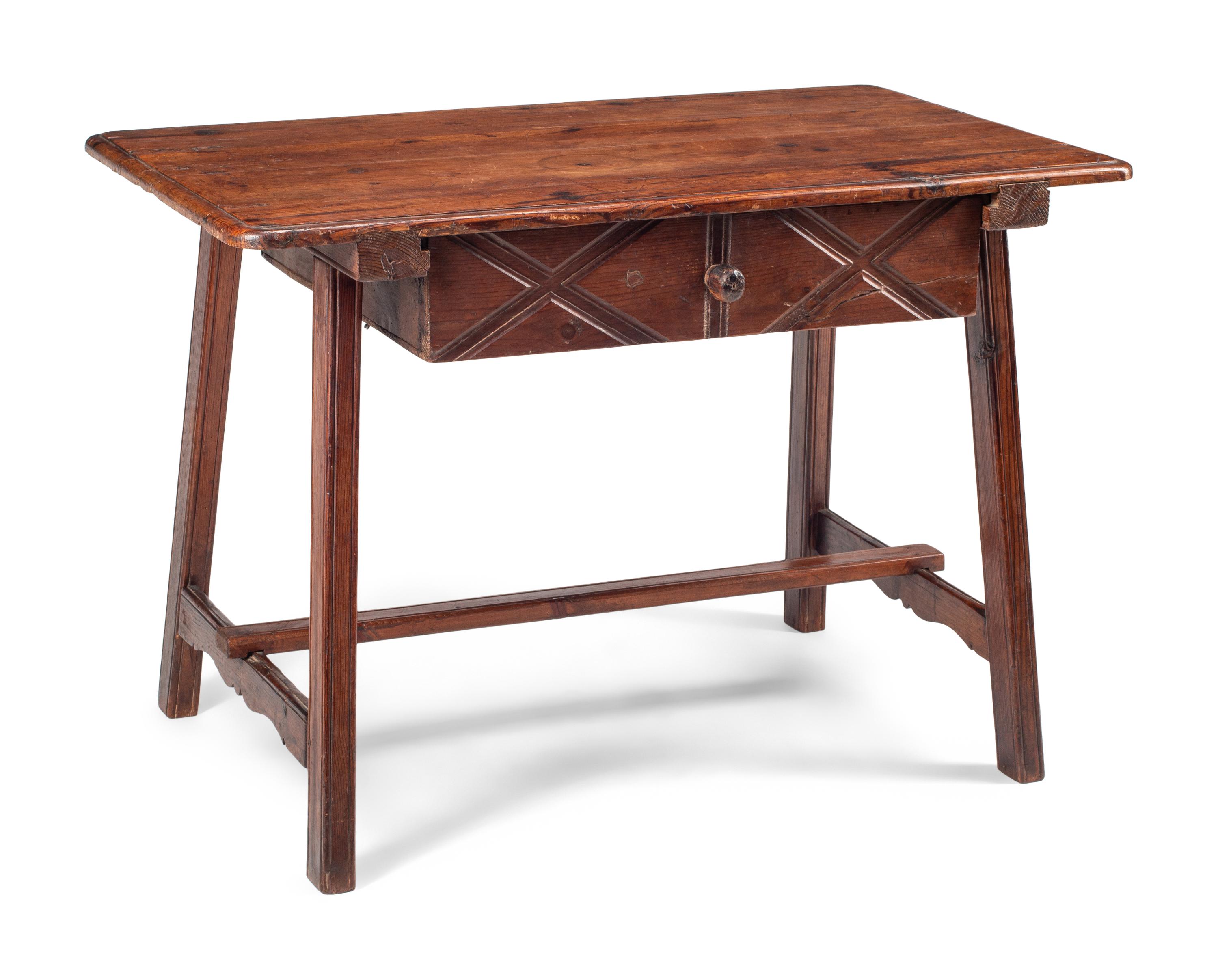 A Spanish Pine Trestle Table