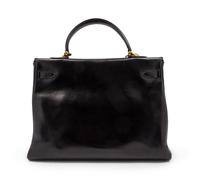 An Hermes 35cm Black Leather Kelly Bag, 14 x 8 x 7 inches.