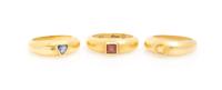 A Collection of 18 Karat Yellow Gold, Blue Sapphire, Yellow Sapphire and Garnet Jewelry, Luna Felix, 14.50 dwts