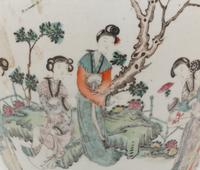 Three Chinese Familles Rose 'Lady' Porcelain Articles
