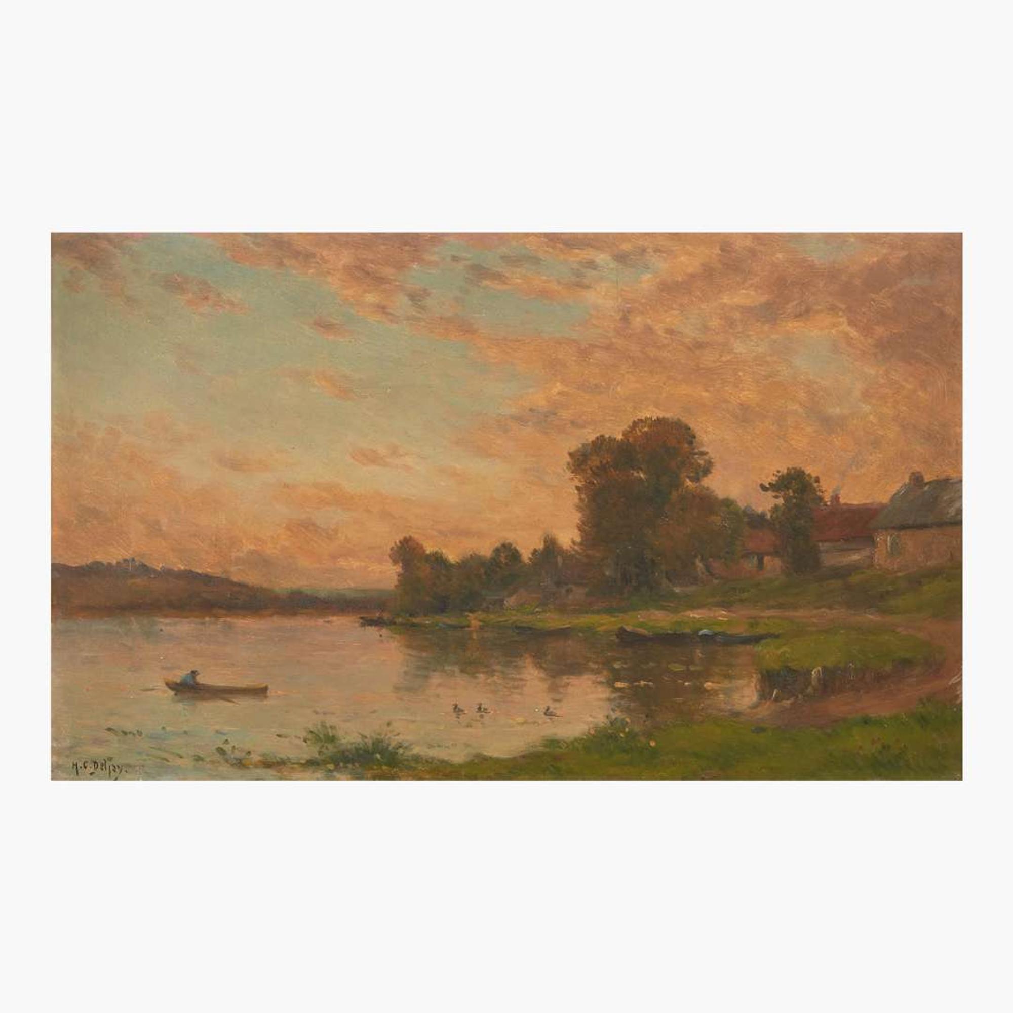 Hippolyte Camille Delpy (French, 1842–1910) Morning Banks of the Seine