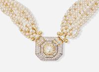 A Multi-Strand Pearl Necklace with Detachable Clasp