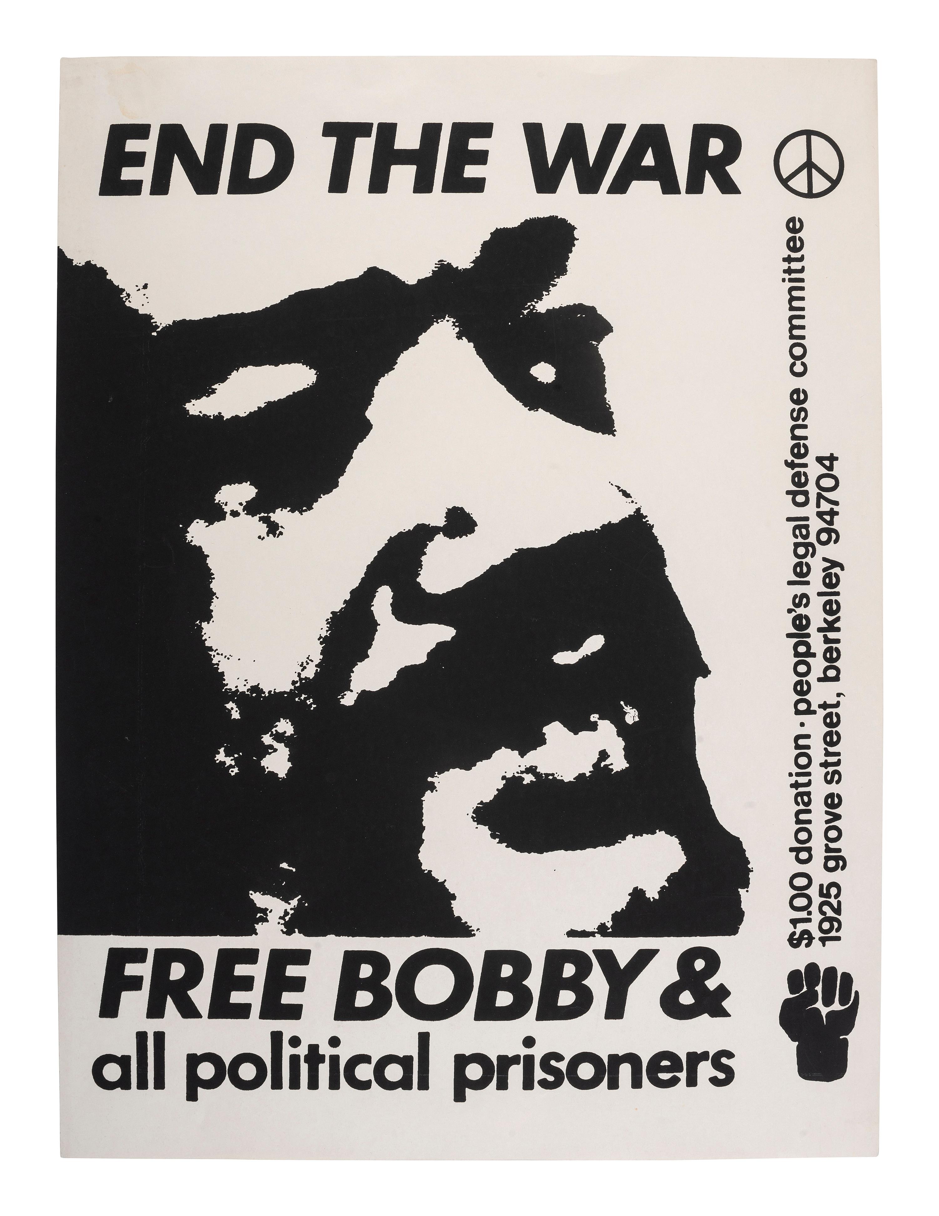 [BLACK PANTHER PARTY]. End the War / Free Bobby & all political prisoners. [Berkeley: People's Legal Defense Committee, ca 1968].