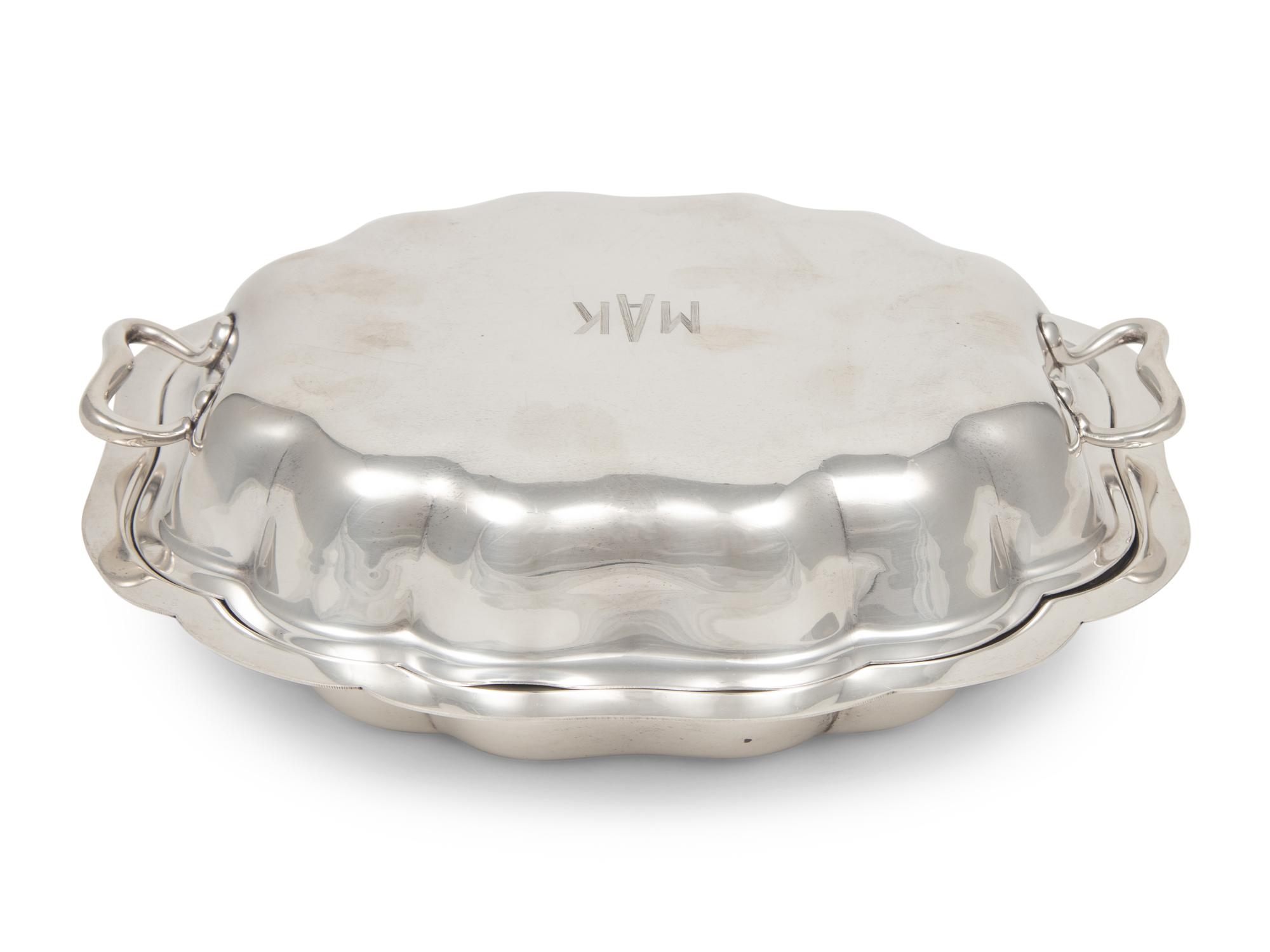 An American Silver Covered Vegetable Dish
