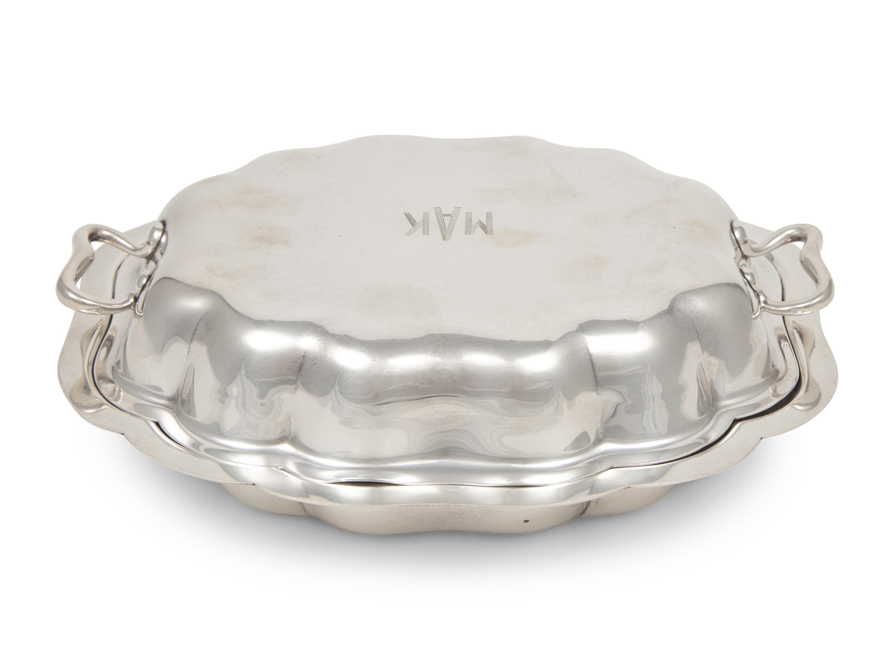 An American Silver Covered Vegetable Dish