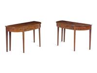 A Pair of George III Style Mahogany Console Tables