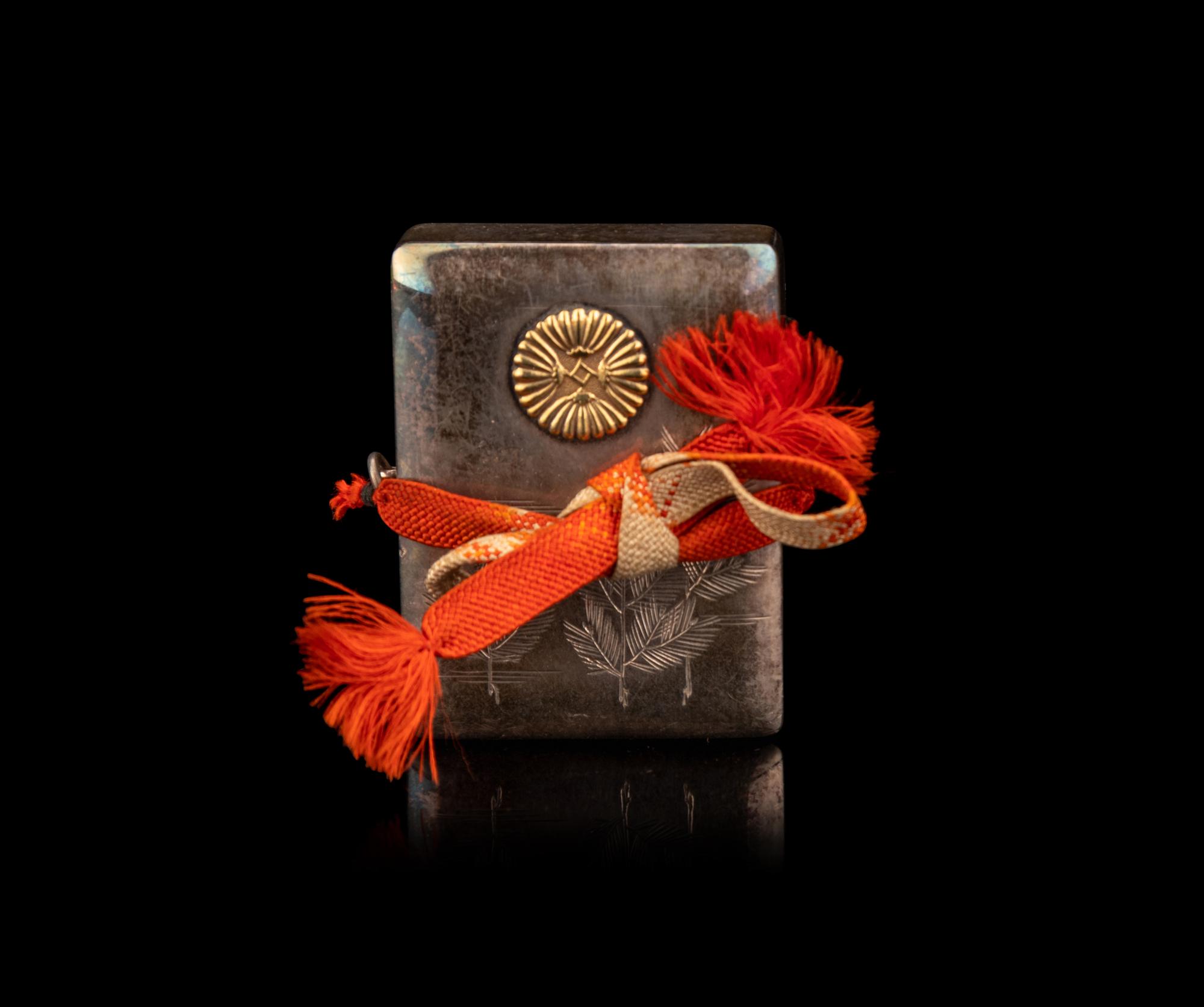 A Japanese Silver Rectangular Box-Form Bonbonnière