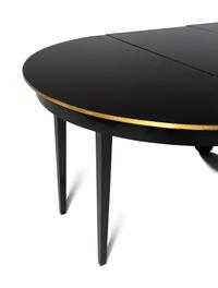 A Biedermeier Black Painted and Parcel-Gilt Pedestal Dining Table