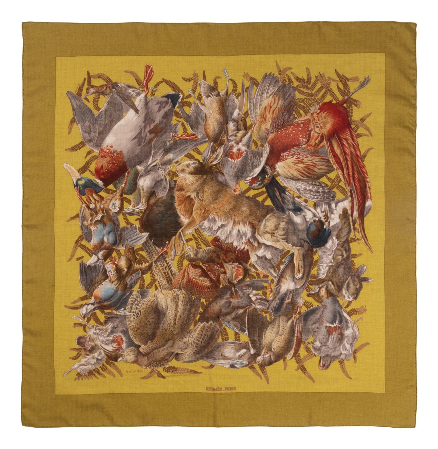 Two Hermès 90cm Cashmere/Silk Scarves