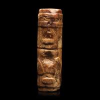 An Archaic Chinese Jade Pendant with Mask, Liangzhu Culture, and a Jade Jue, Western Zhou 良渚文化神人獸面紋玉勒及西周玉玨各一