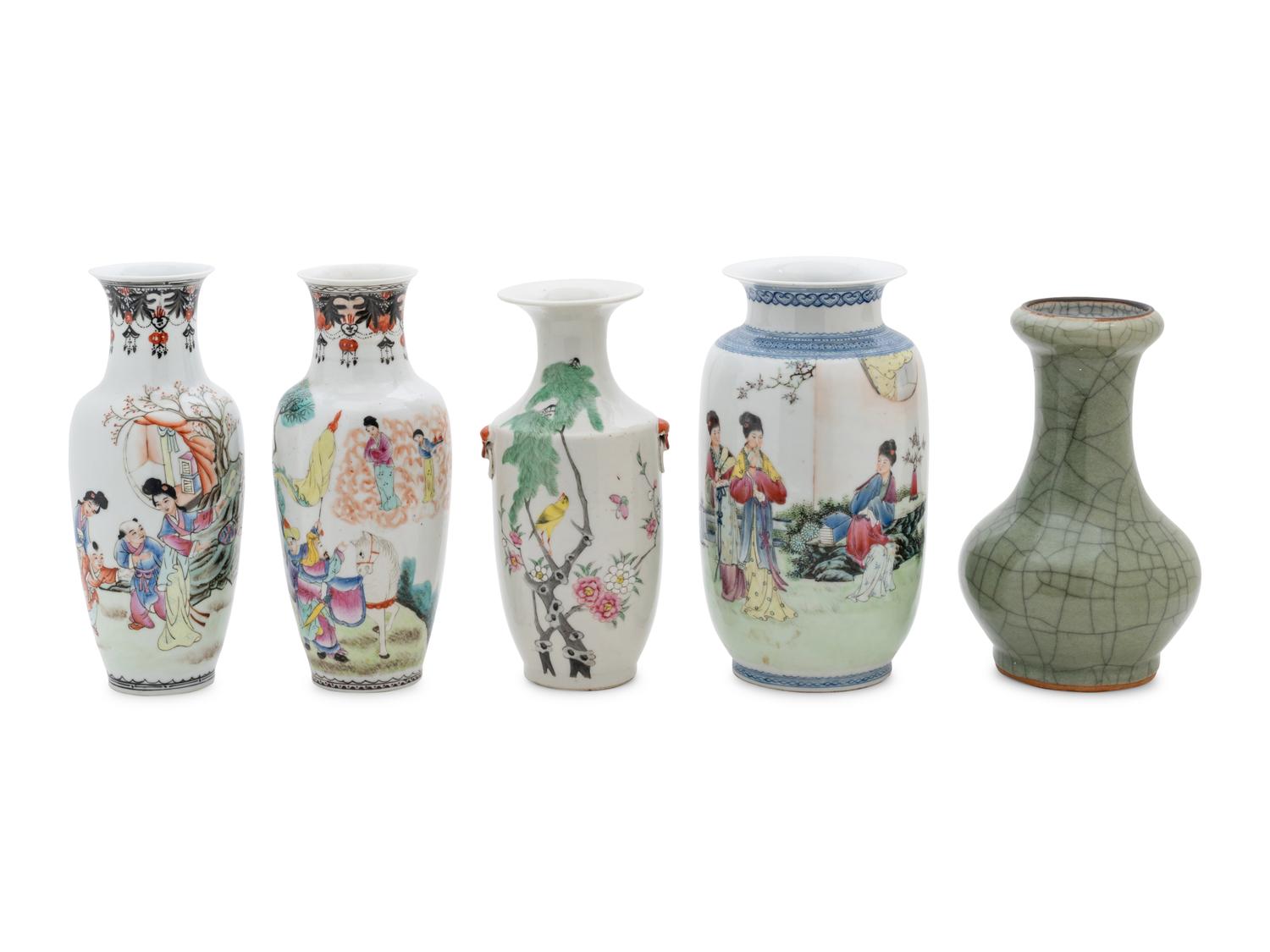 Five Chinese Porcelain Vases