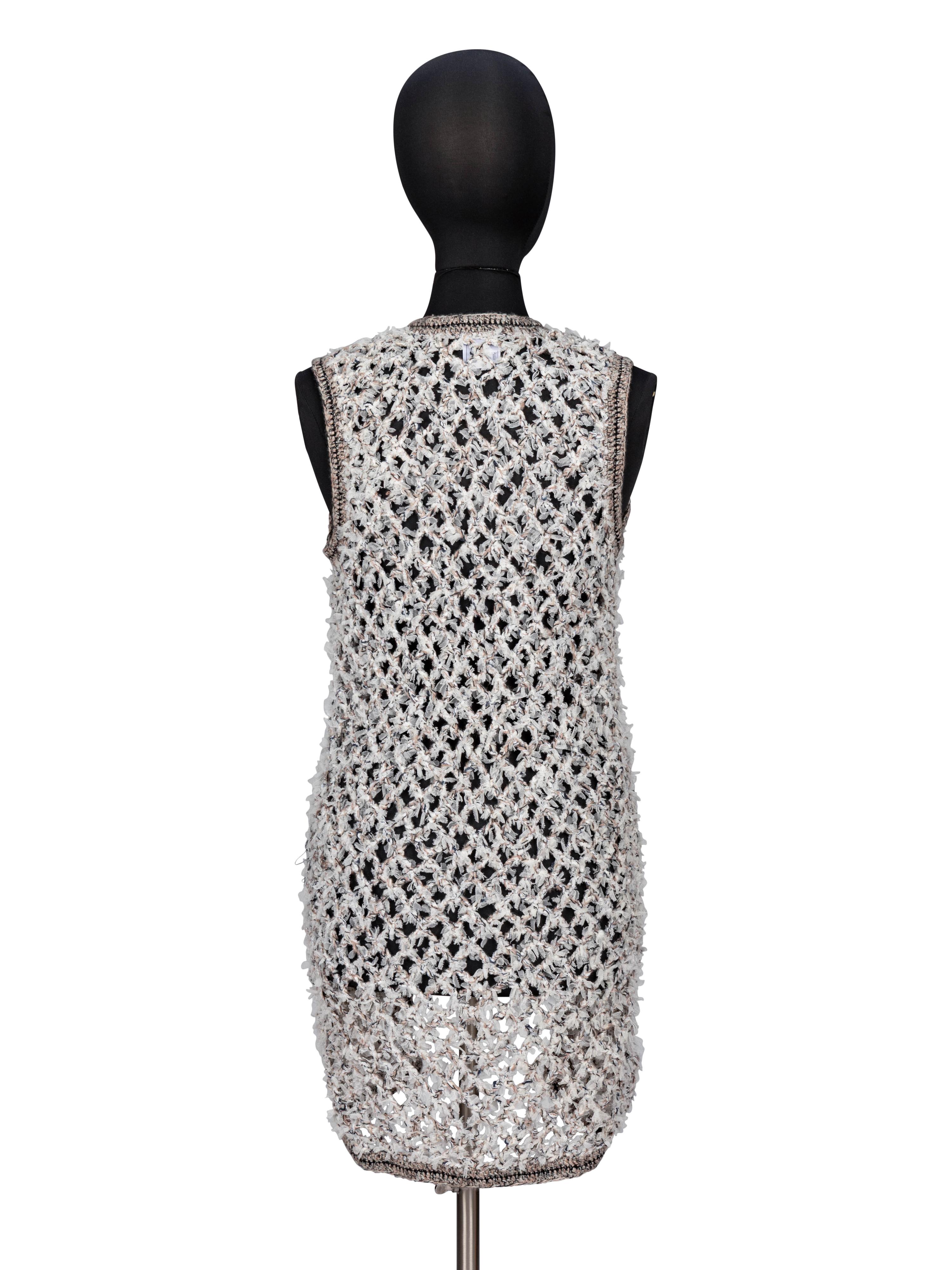 Chanel, Textured Open-Knit Sleeveless Duster
