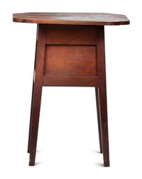 A Country Federal Stained Cherrywood and Pine Shaped Top Work Table