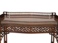A George III Style Mahogany Tea Table with Pierced Gallery Top