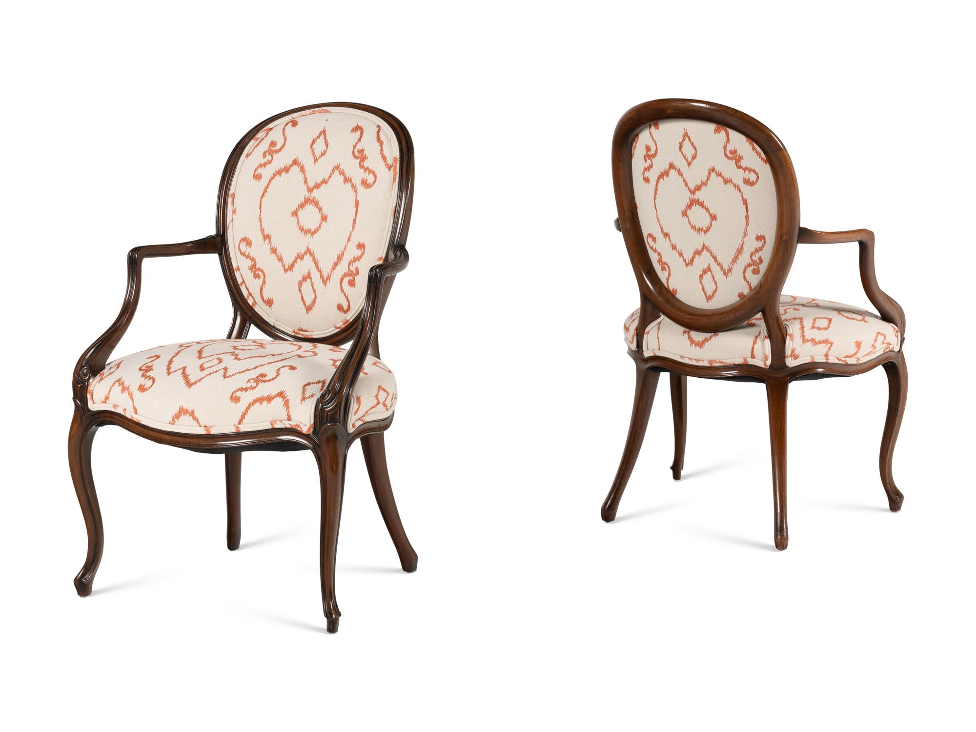 A Pair of George III Style Mahogany Armchairs