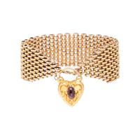 YELLOW GOLD BRACELET WITH VICTORIAN CHARM
