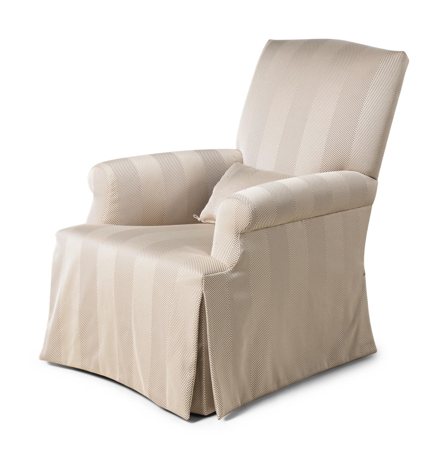 A Pair of Herringbone-Upholstered Armchairs