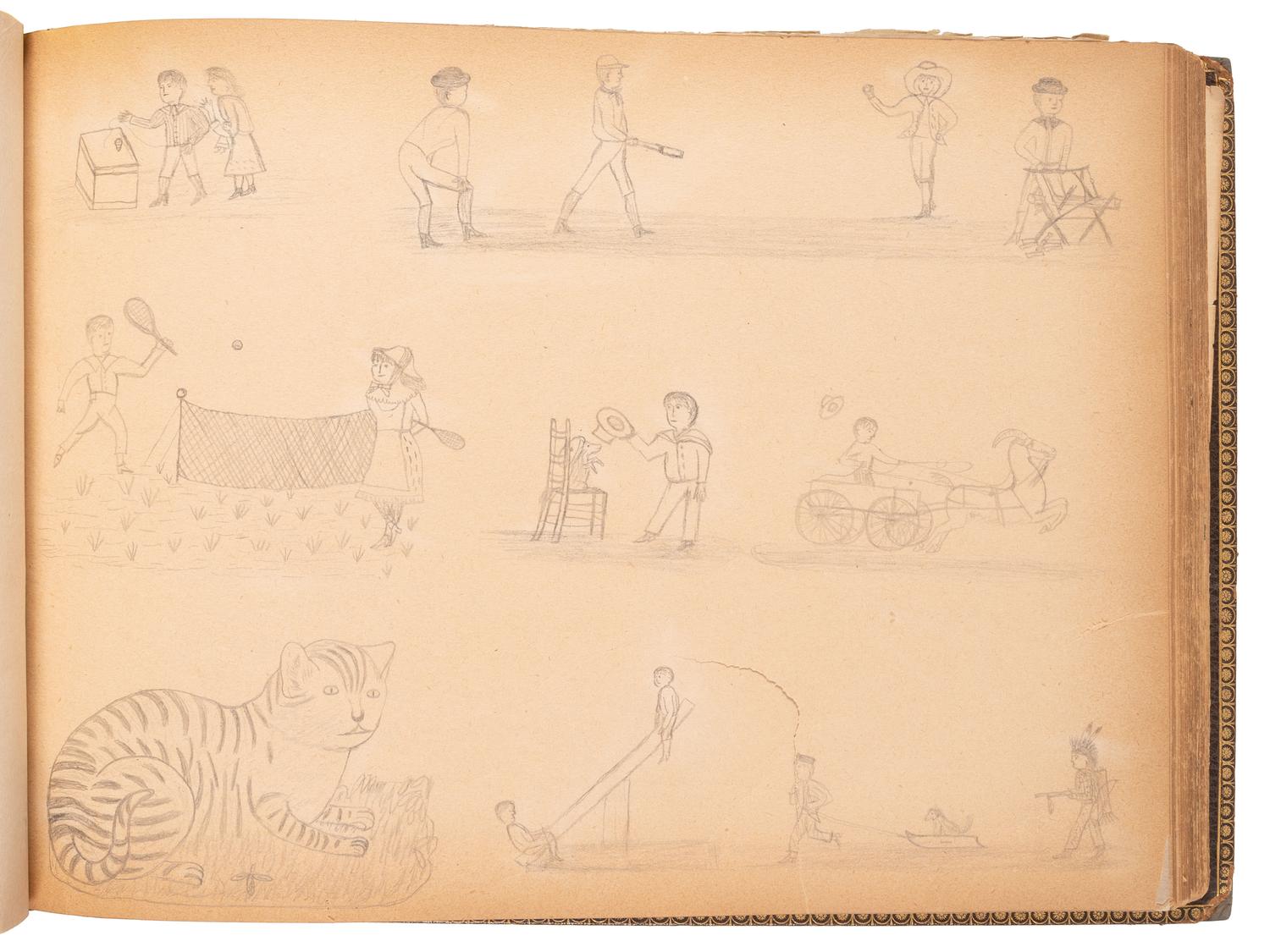 "Drawings Presented to Rev. Pius Boehm by His Little Indian Children." [Crow Creek Reservation, South Dakota.] 4 May 1899.
