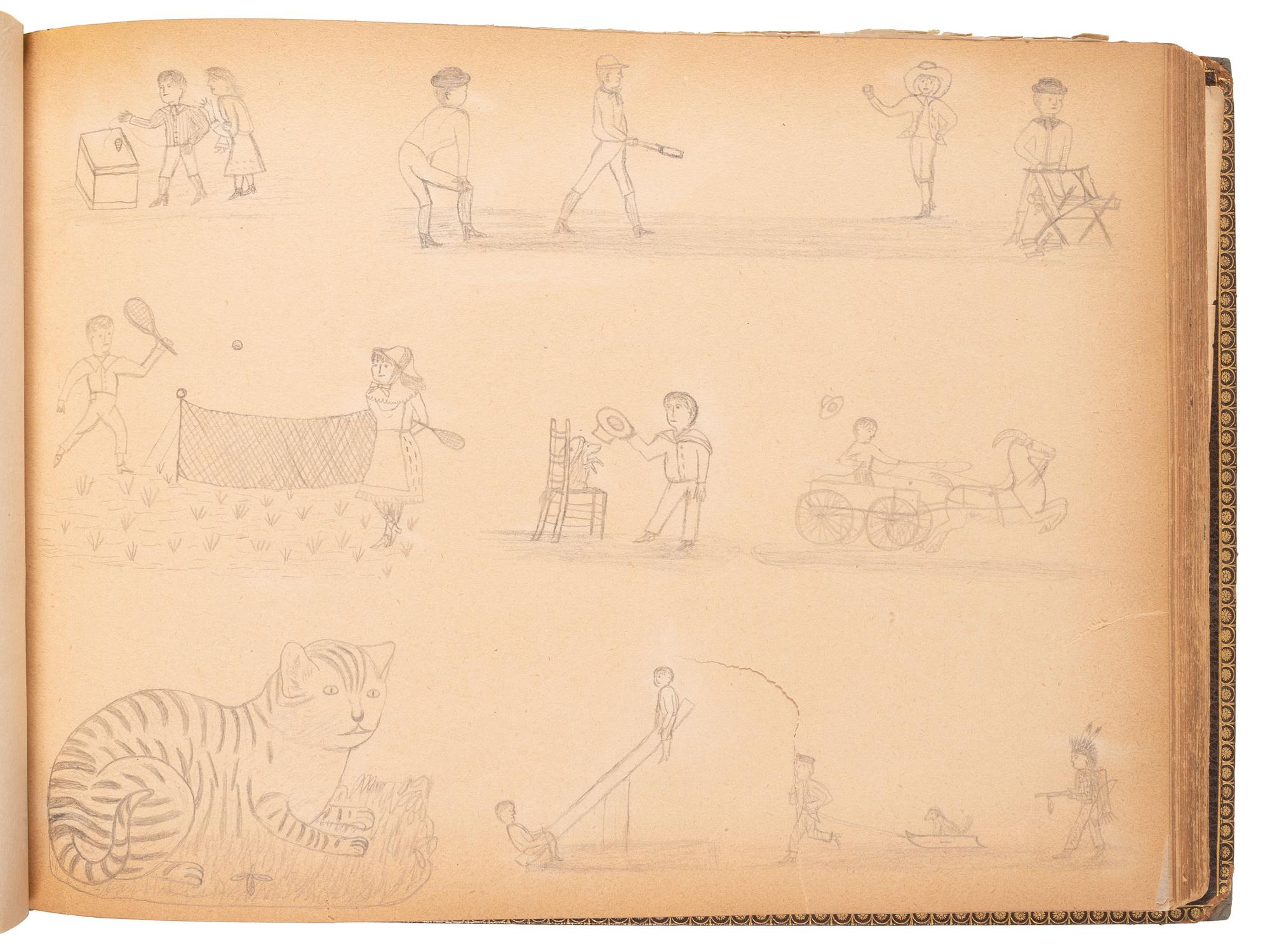 "Drawings Presented to Rev. Pius Boehm by His Little Indian Children." [Crow Creek Reservation, South Dakota.] 4 May 1899.