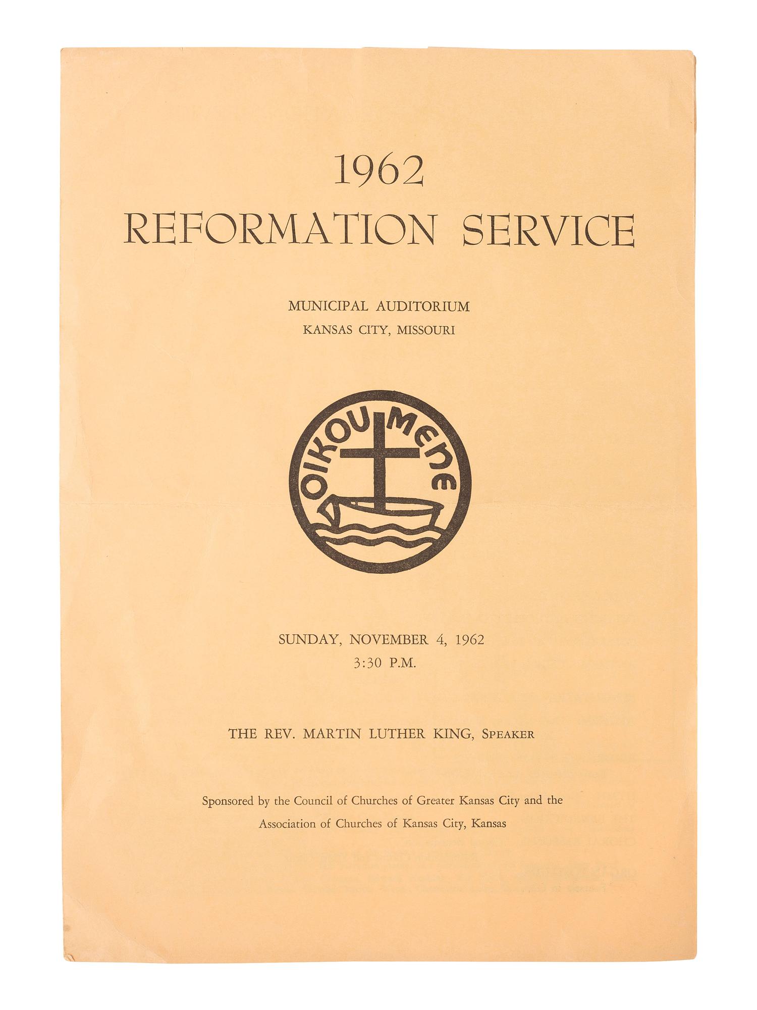 [KING, Martin Luther, Jr. (1929-1968)]. A group of 4 programs from events featuring or honoring Dr. Martin Luther King, Jr. 1956-1965.