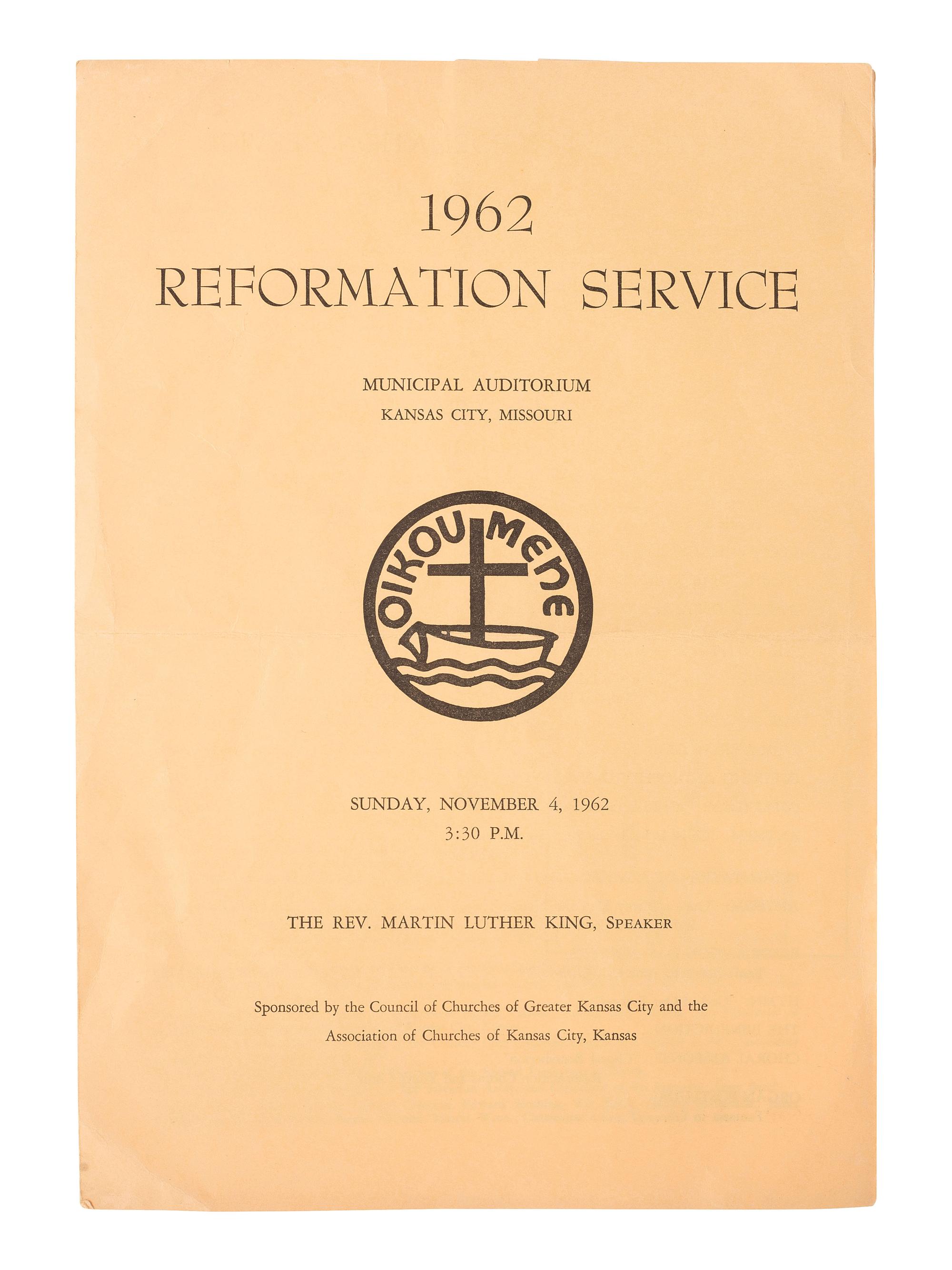 [KING, Martin Luther, Jr. (1929-1968)]. A group of 4 programs from events featuring or honoring Dr. Martin Luther King, Jr. 1956-1965.