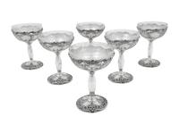 A Set of Six American Silver Wine Stems
