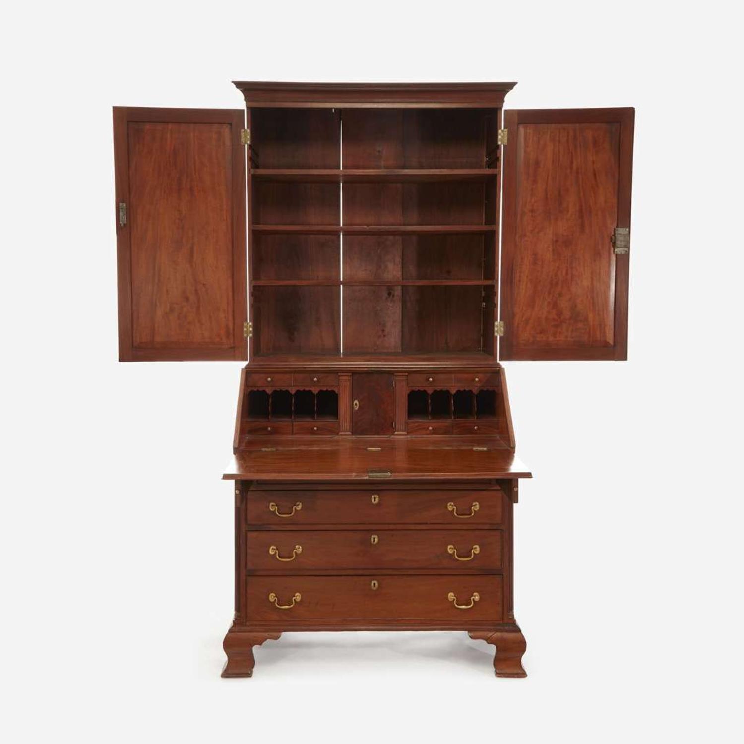 A Chippendale mahogany desk and bookcase John Janvier, Sr. (1749-1801), Cantwell's Bridge, New Castle County, Delaware, dated, "May 15th 1794"