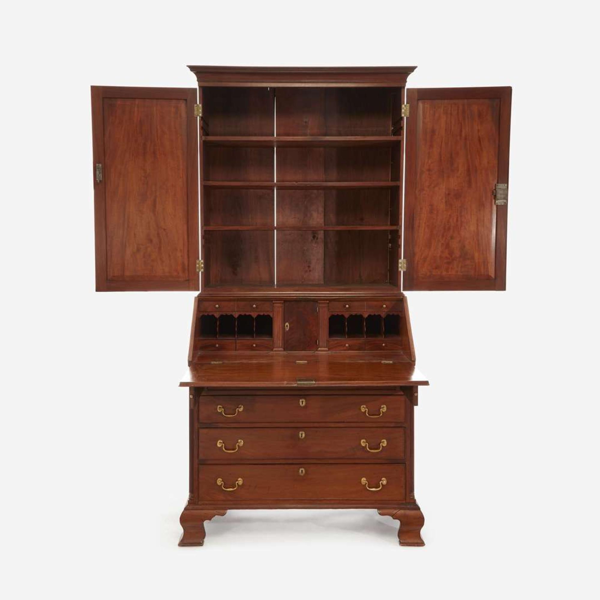 A Chippendale mahogany desk and bookcase John Janvier, Sr. (1749-1801), Cantwell's Bridge, New Castle County, Delaware, dated, "May 15th 1794"