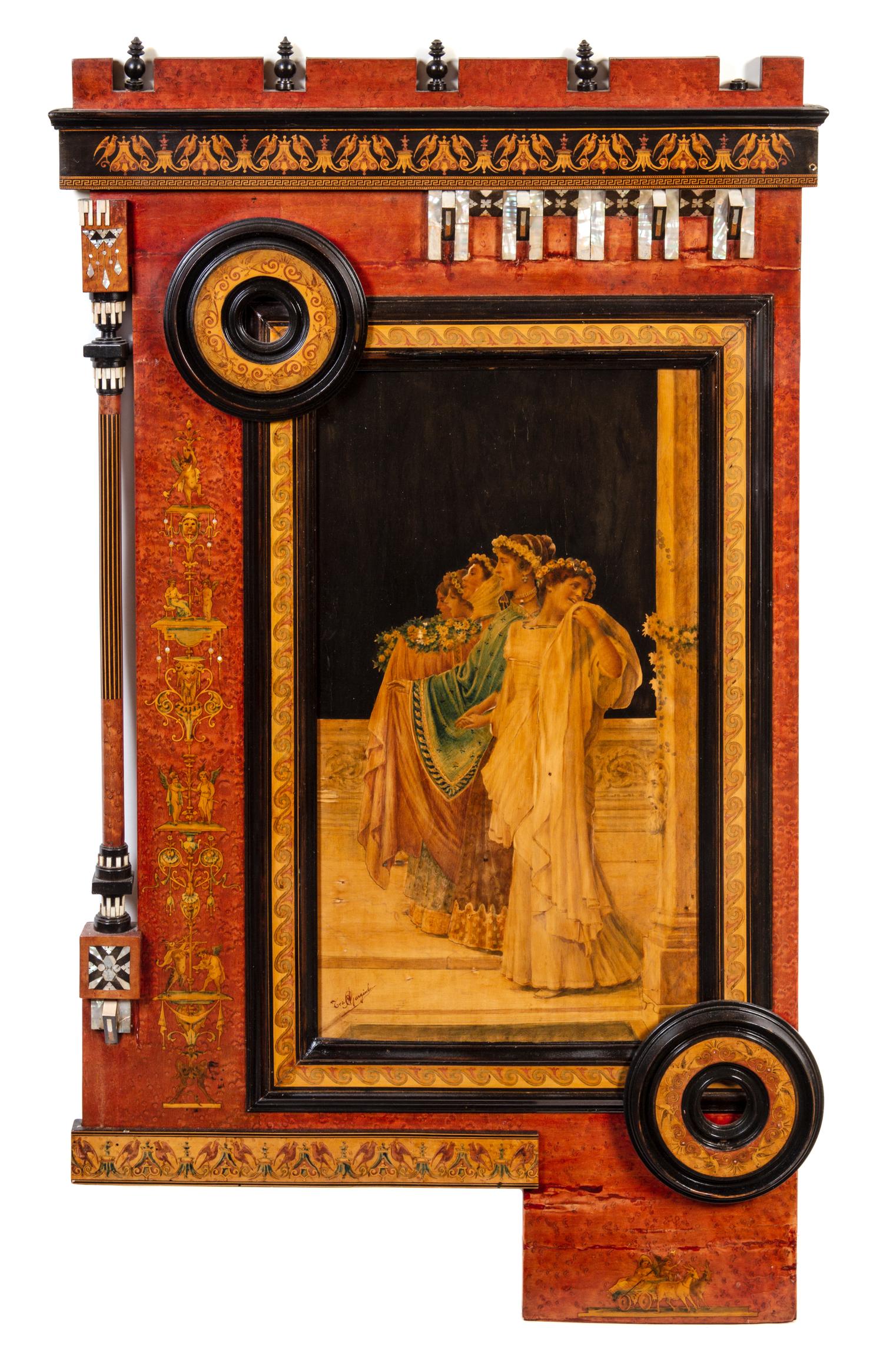 An Italian Fruitwood and Marquetry Frame Height 44 x width 26 inches. — ALMERICO GARGIULO (1843-1912)