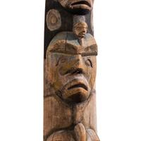 Nuu-chah-nulth Carved and Painted Wood Ancestral Pole