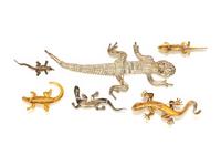 SIX REPTILE AND AMPHIBIAN-THEMED BROOCHES
