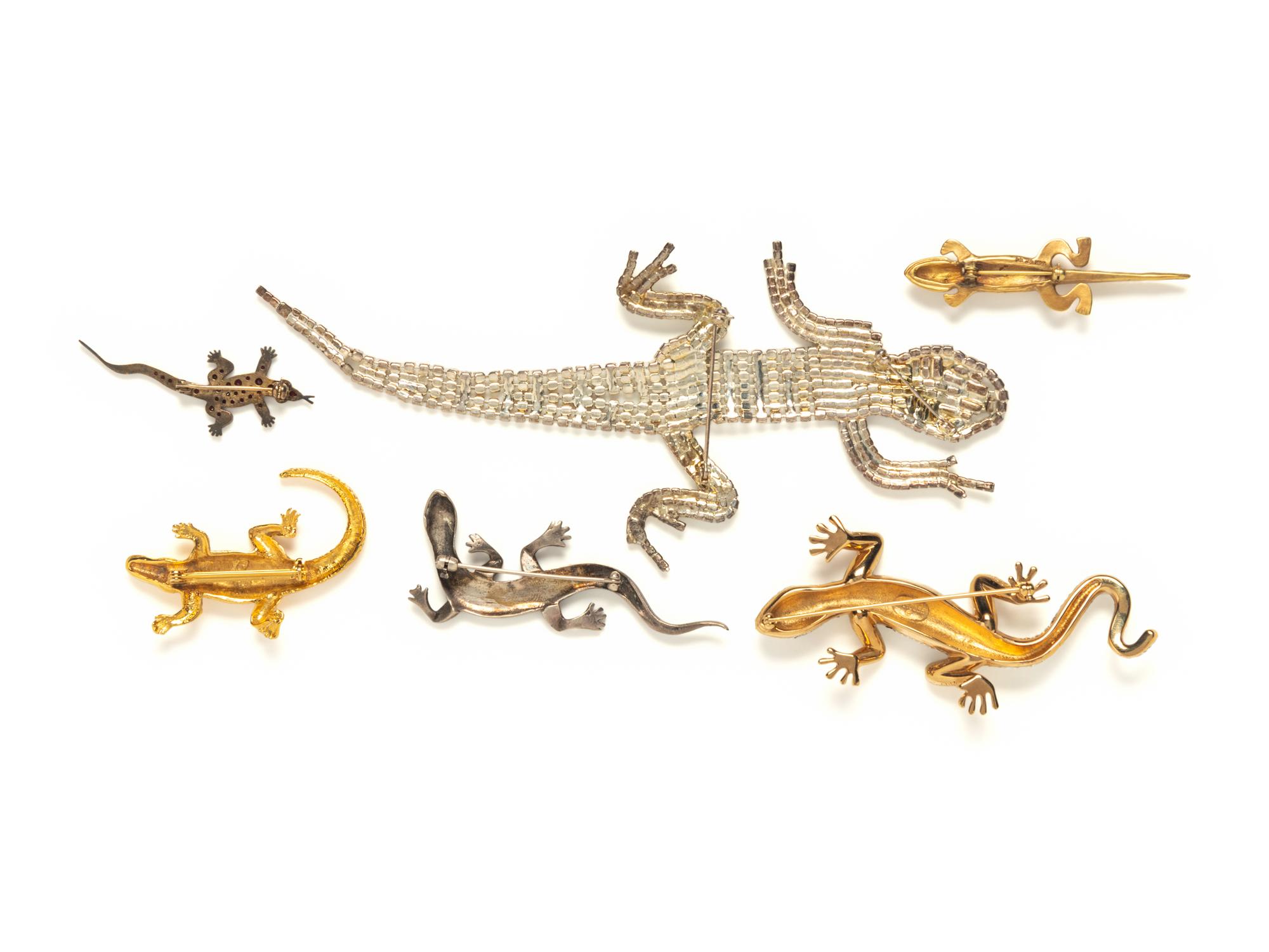 SIX REPTILE AND AMPHIBIAN-THEMED BROOCHES