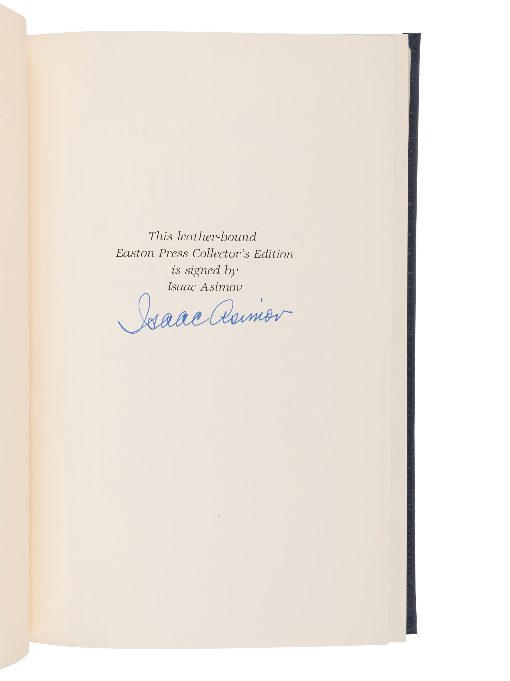 ASIMOV, Isaac (1920-1992). The Foundation Trilogy . Norwalk, CT: Easton Press, 1988.