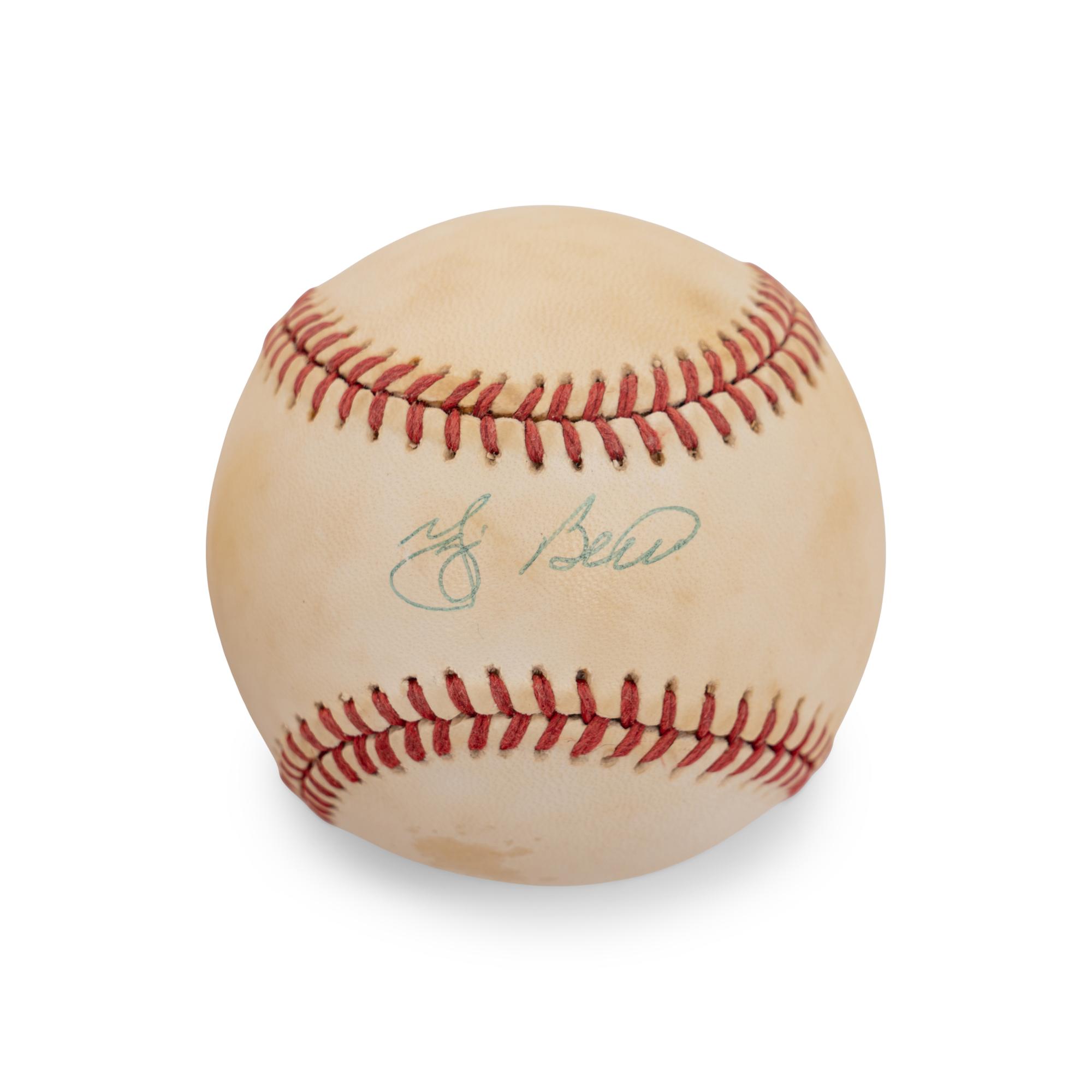 A Mickey Mantle and Yogi Berra Signed Autograph Baseball Collection with 1957 Topps Baseball Card (Beckett Authentication Services)