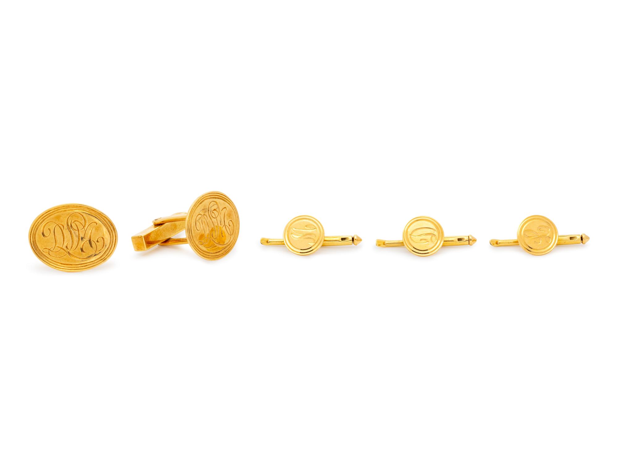 A 14 Karat Yellow Gold Dress Set, Tiffany and Co.,