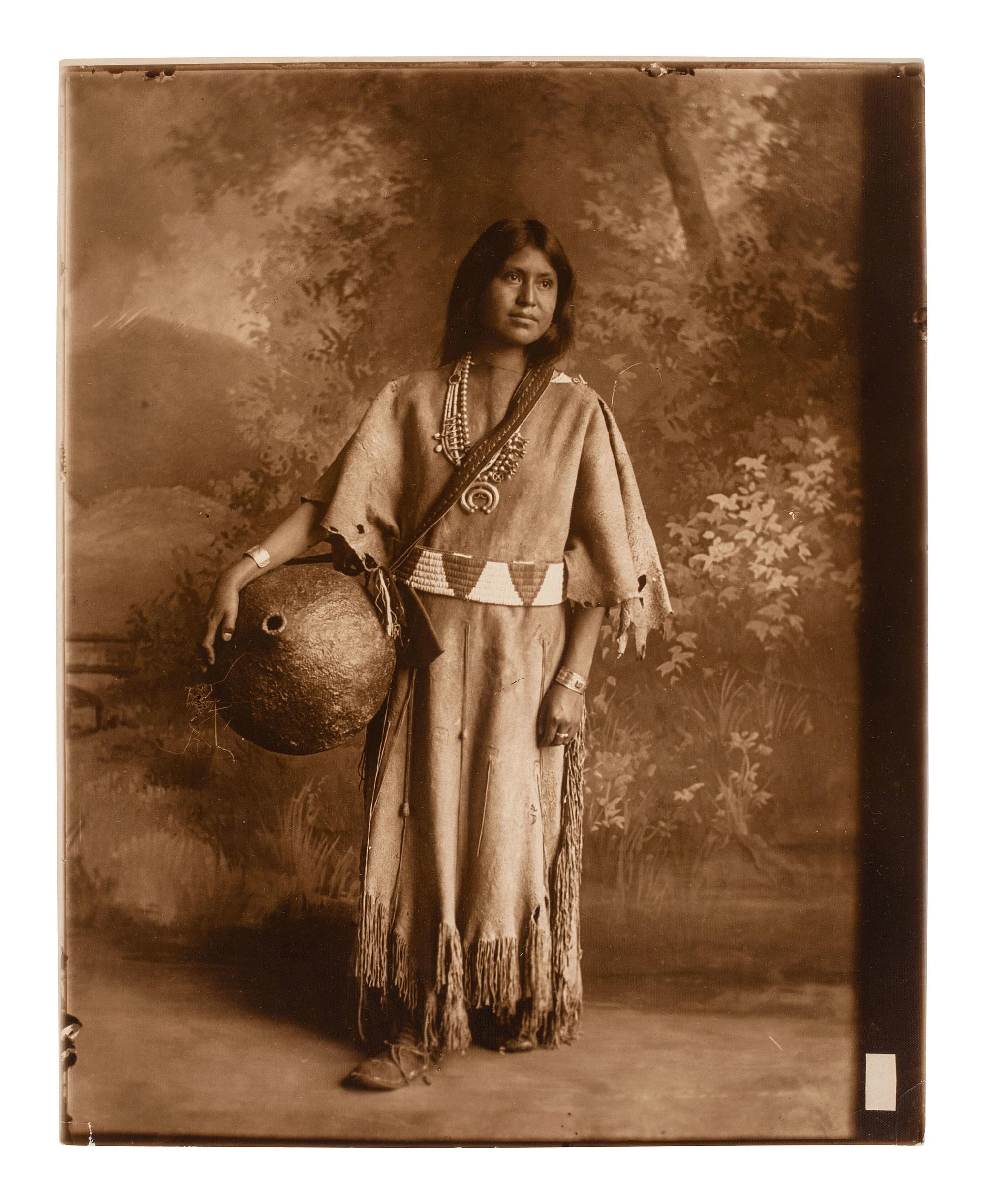 [NATIVE AMERICANS]. MOON, Carl (1879-1948). A group of 4 photographs of male and female Native American subjects.
