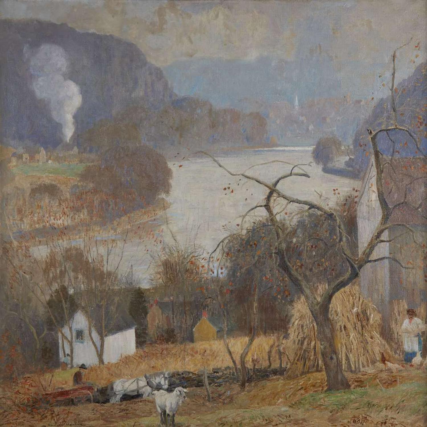 DANIEL GARBER (AMERICAN 1880-1958) "THE MORNING TRAIN"
