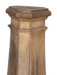 A Pair of Faux Cast Stone Trefoil Base Pedestals