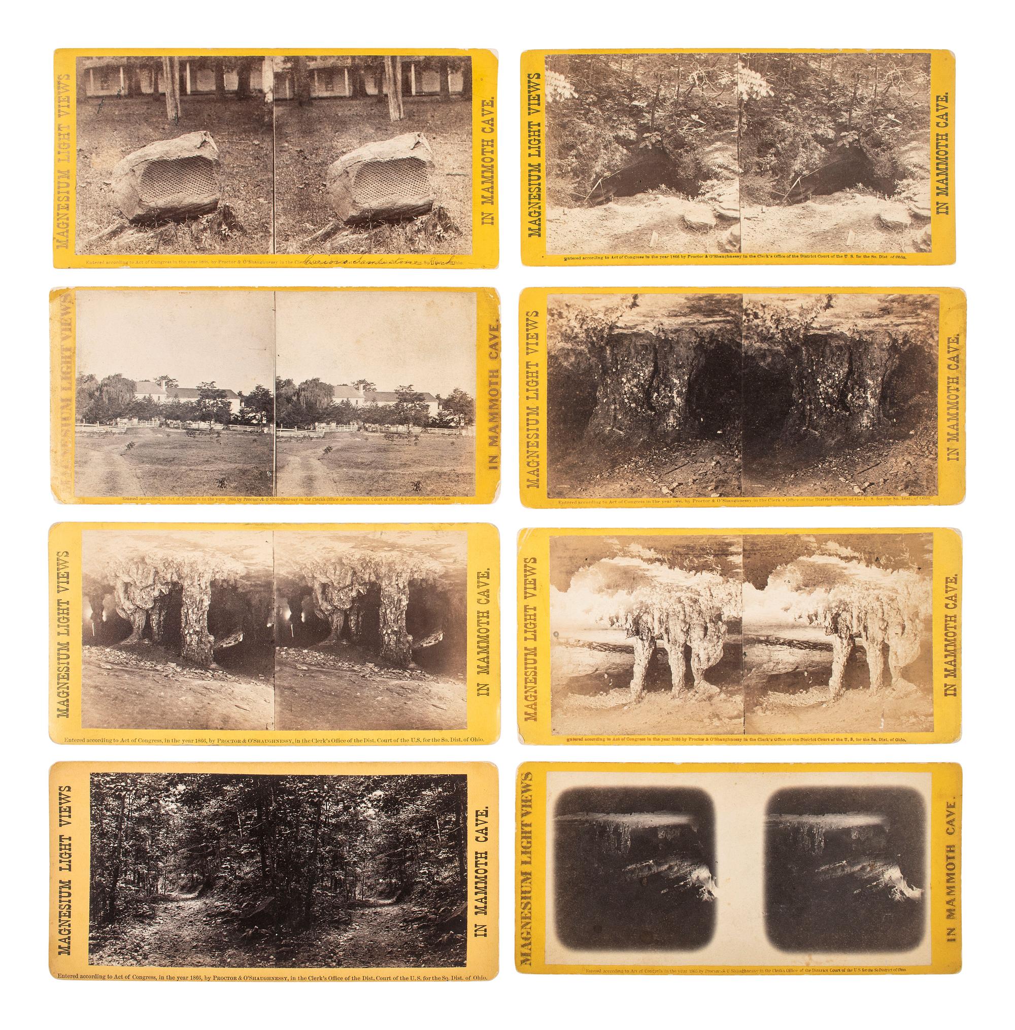 [EARLY PHOTOGRAPHY - MAMMOTH CAVE, KY]. WALDACK, Charles (1828-1882), photographer. A set of 42 stereoviews of Mammoth Cave, Kentucky. Cincinnati, OH, 1866.