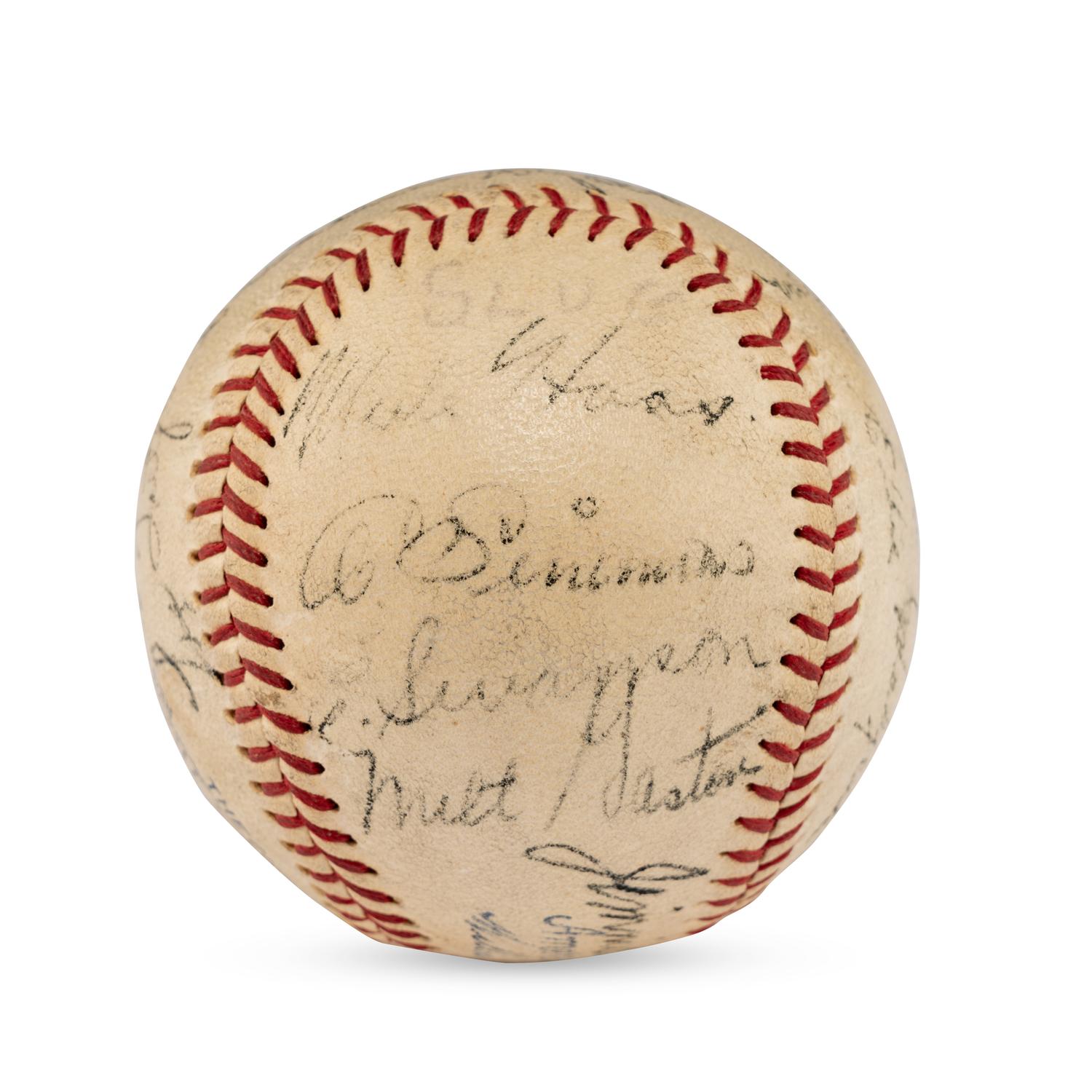 A 1934 Chicago White Sox Team Signed Autograph Baseball Featuring Al Simmons, Ted Lyons and Jocko Conlan (JSA Letter of Authenticity),