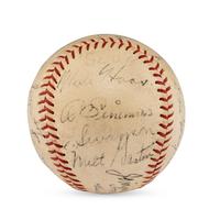 A 1934 Chicago White Sox Team Signed Autograph Baseball Featuring Al Simmons, Ted Lyons and Jocko Conlan (JSA Letter of Authenticity),