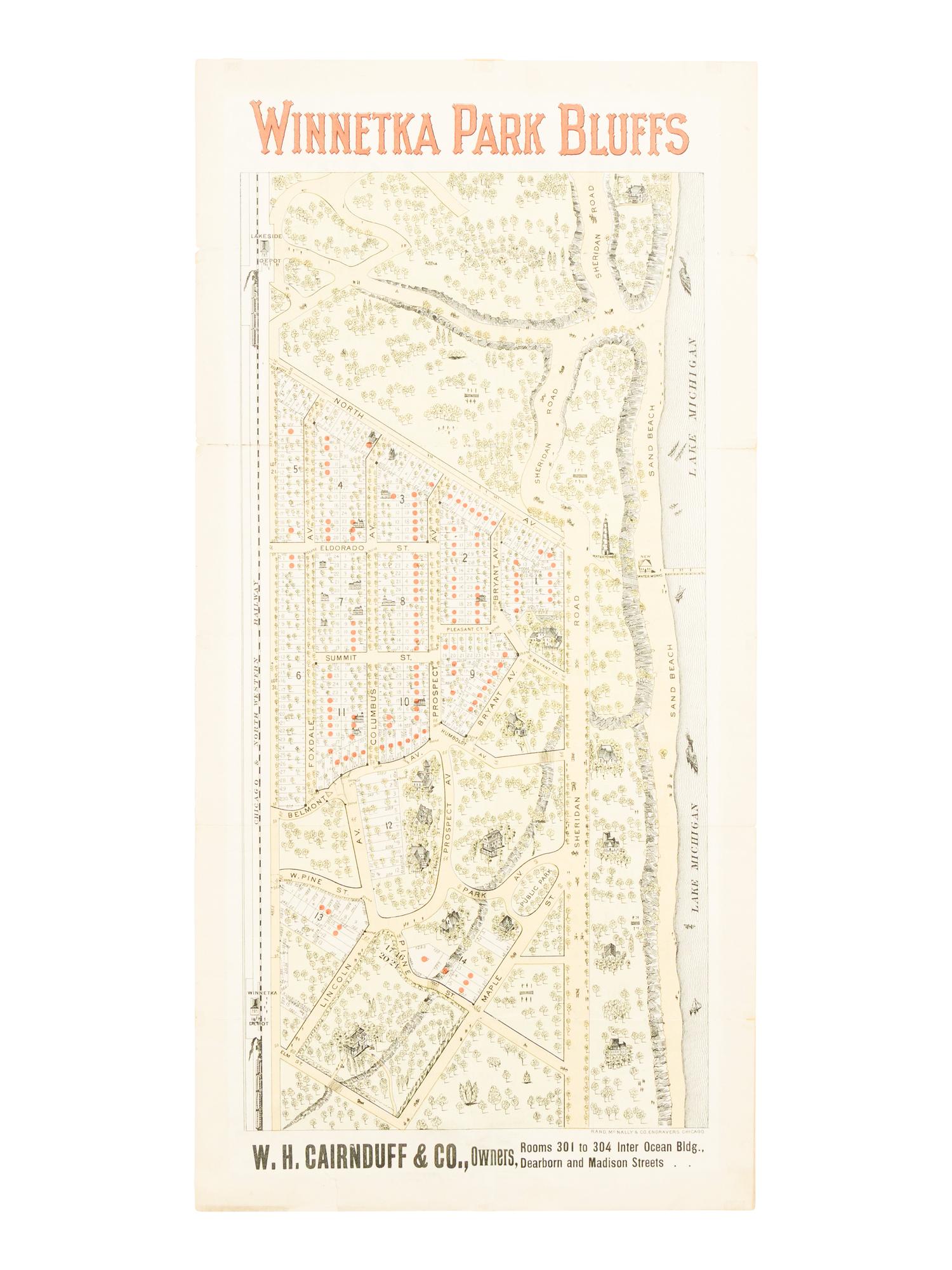 [MAPS]. A group of 3 early subdivision maps of Winnetka, Illinois, comprising: