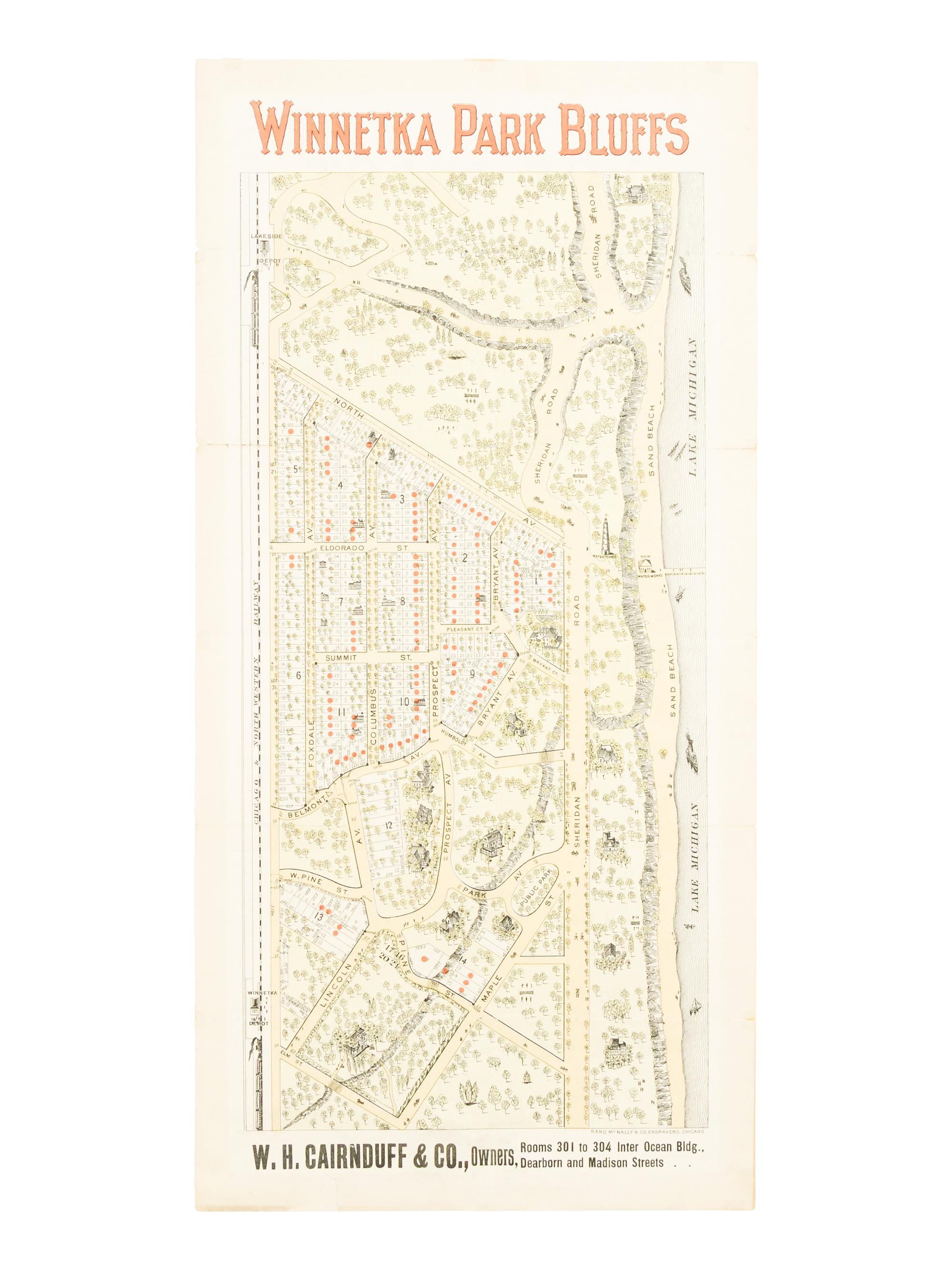 [MAPS]. A group of 3 early subdivision maps of Winnetka, Illinois, comprising: