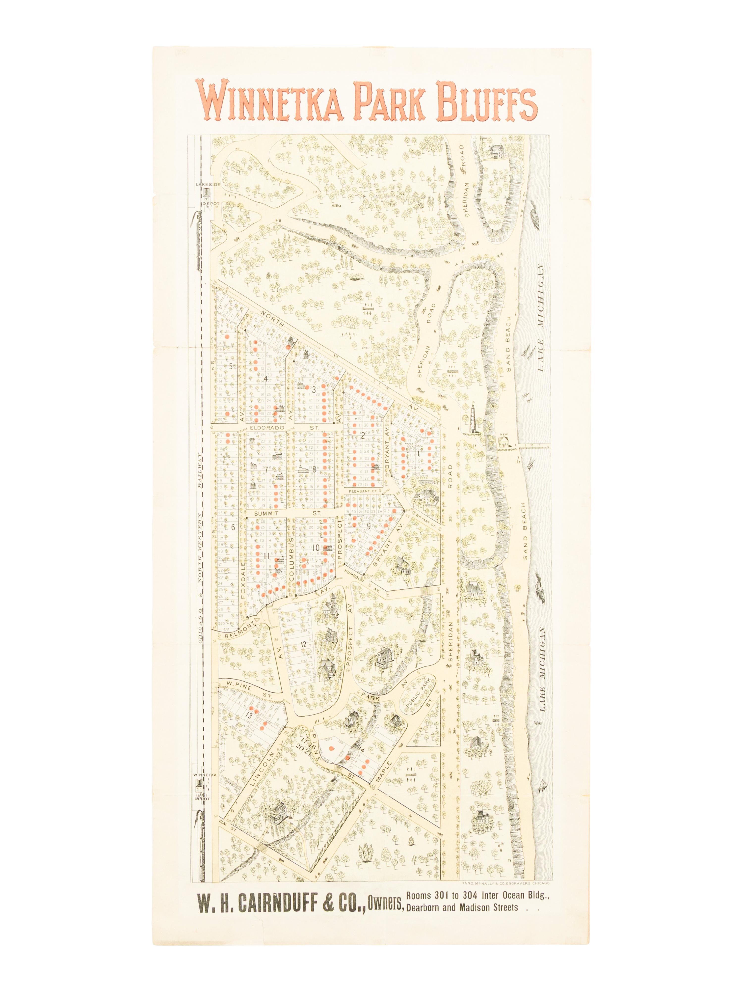 [MAPS]. A group of 3 early subdivision maps of Winnetka, Illinois, comprising: