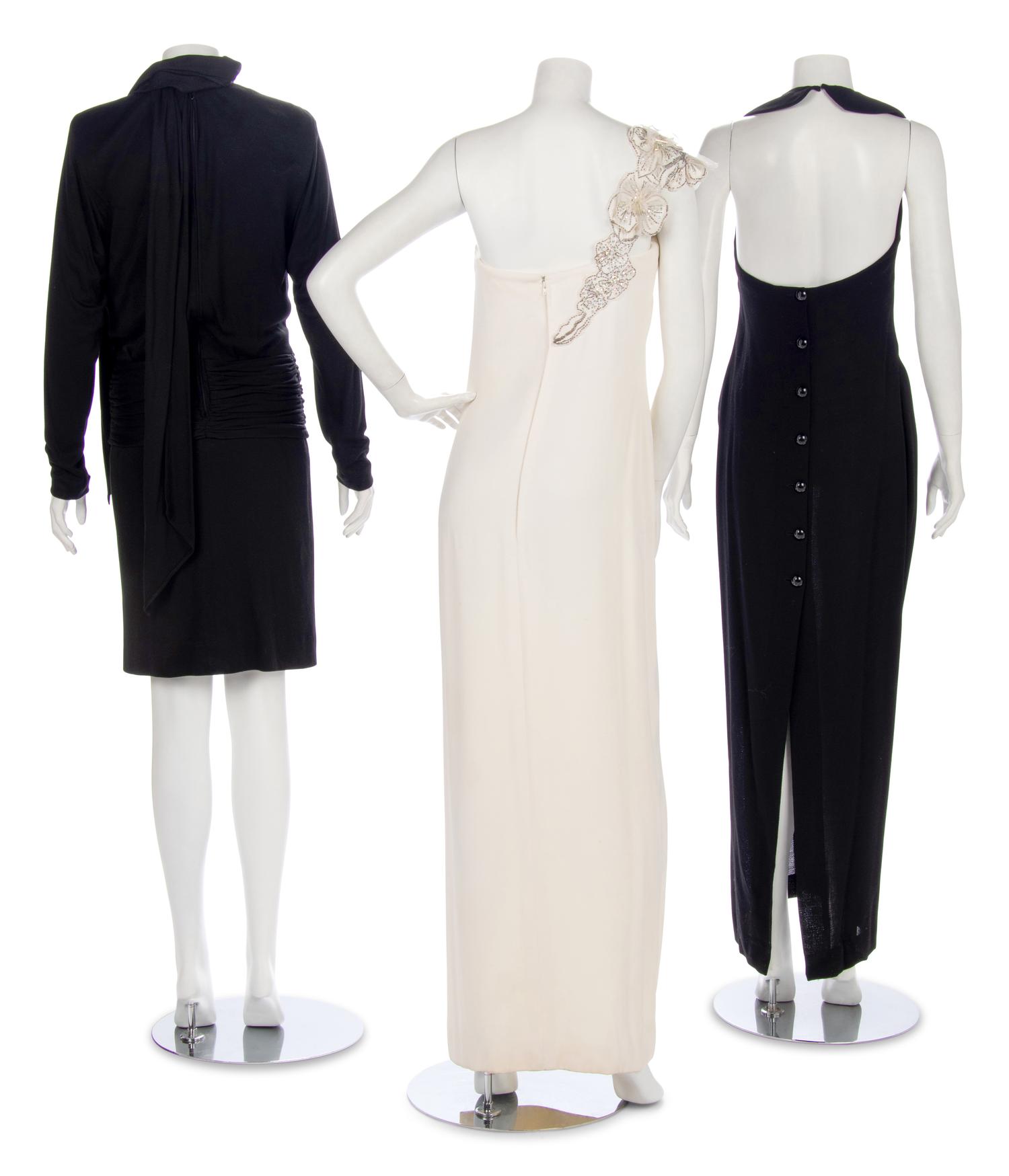 Three Designer Dresses; Two Jean Louis Scherrer, One Galanos, 1980s