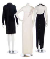 Three Designer Dresses; Two Jean Louis Scherrer, One Galanos, 1980s