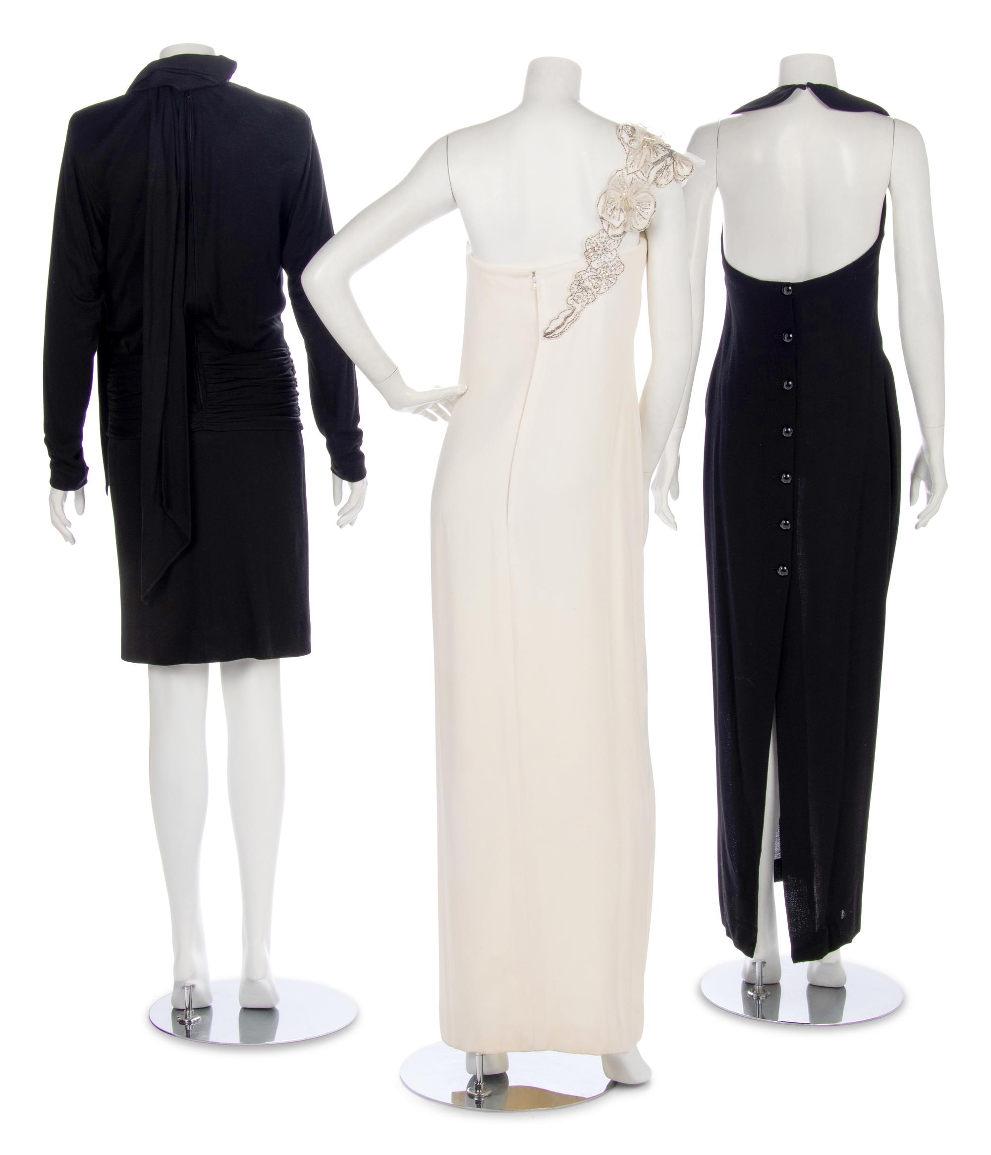 Three Designer Dresses; Two Jean Louis Scherrer, One Galanos, 1980s